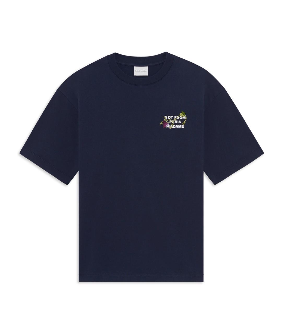 Drole de Monsieur Синяя хлопковая футболка, фото 1