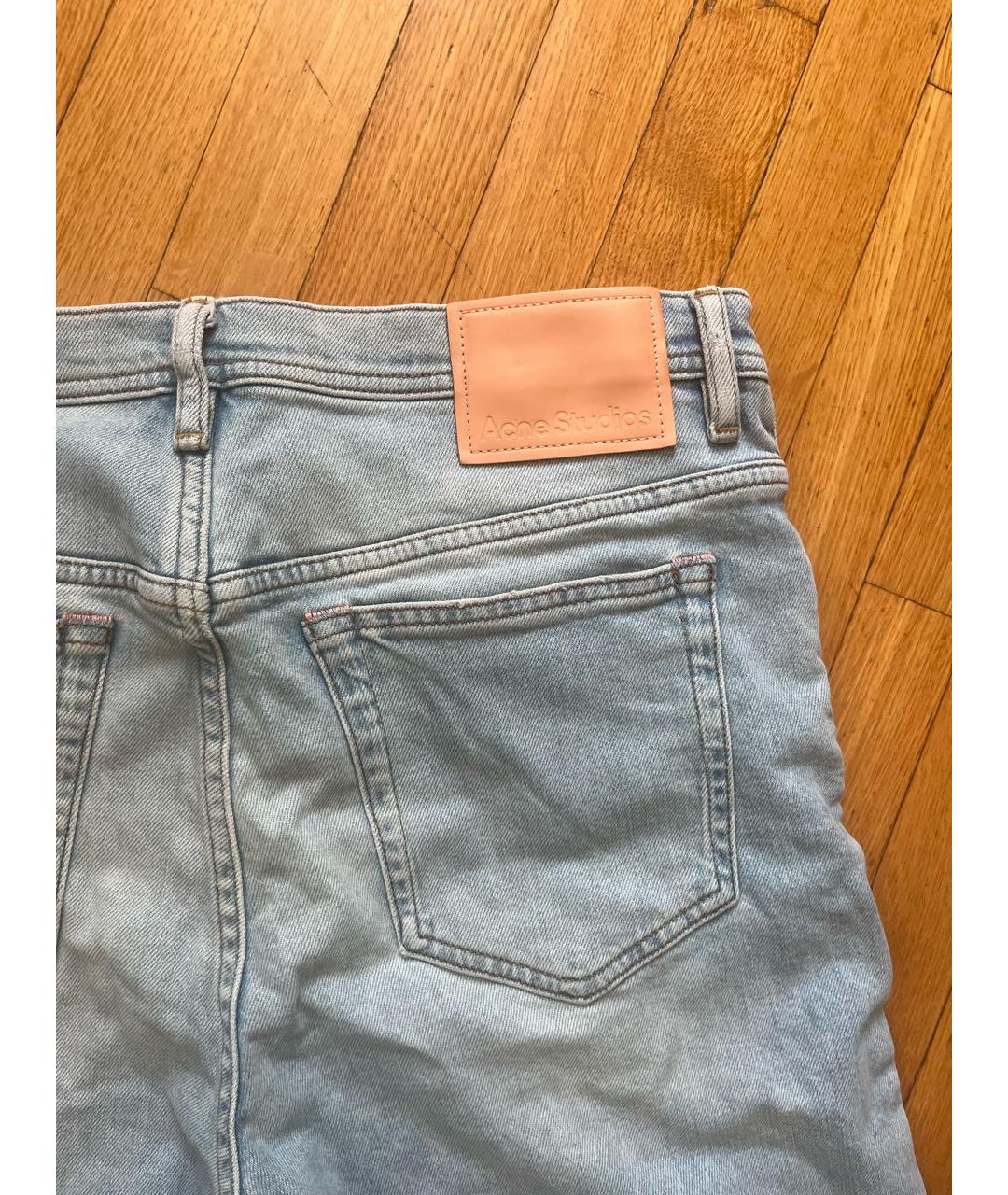 ACNE STUDIOS Голубые хлопко-эластановые джинсы скинни, фото 3