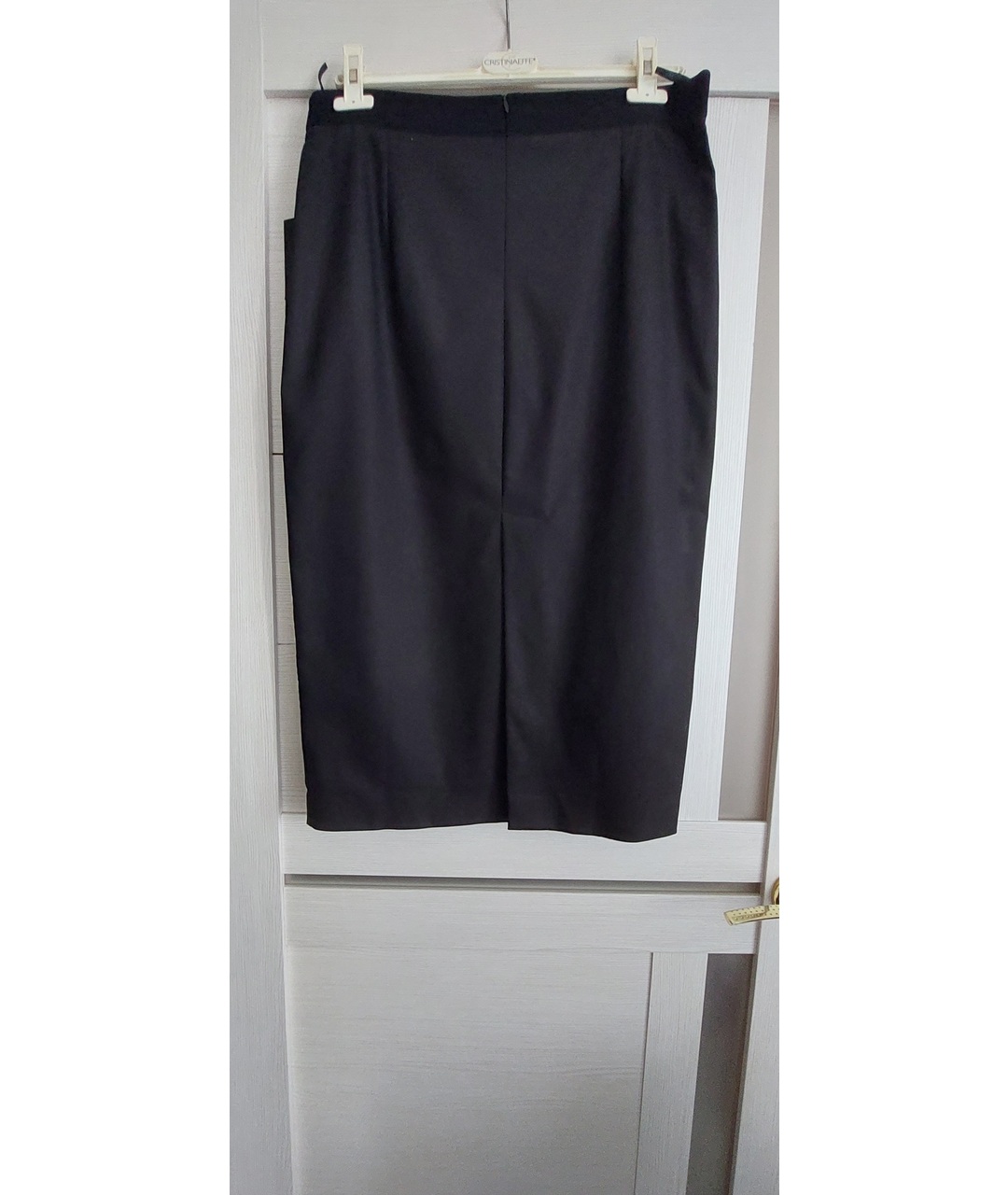 LES COPAINS Черная хлопко-эластановая юбка миди, фото 2