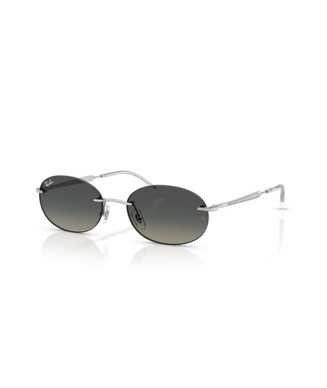 RAY BAN Серые металлические солнцезащитные очки, фото 1