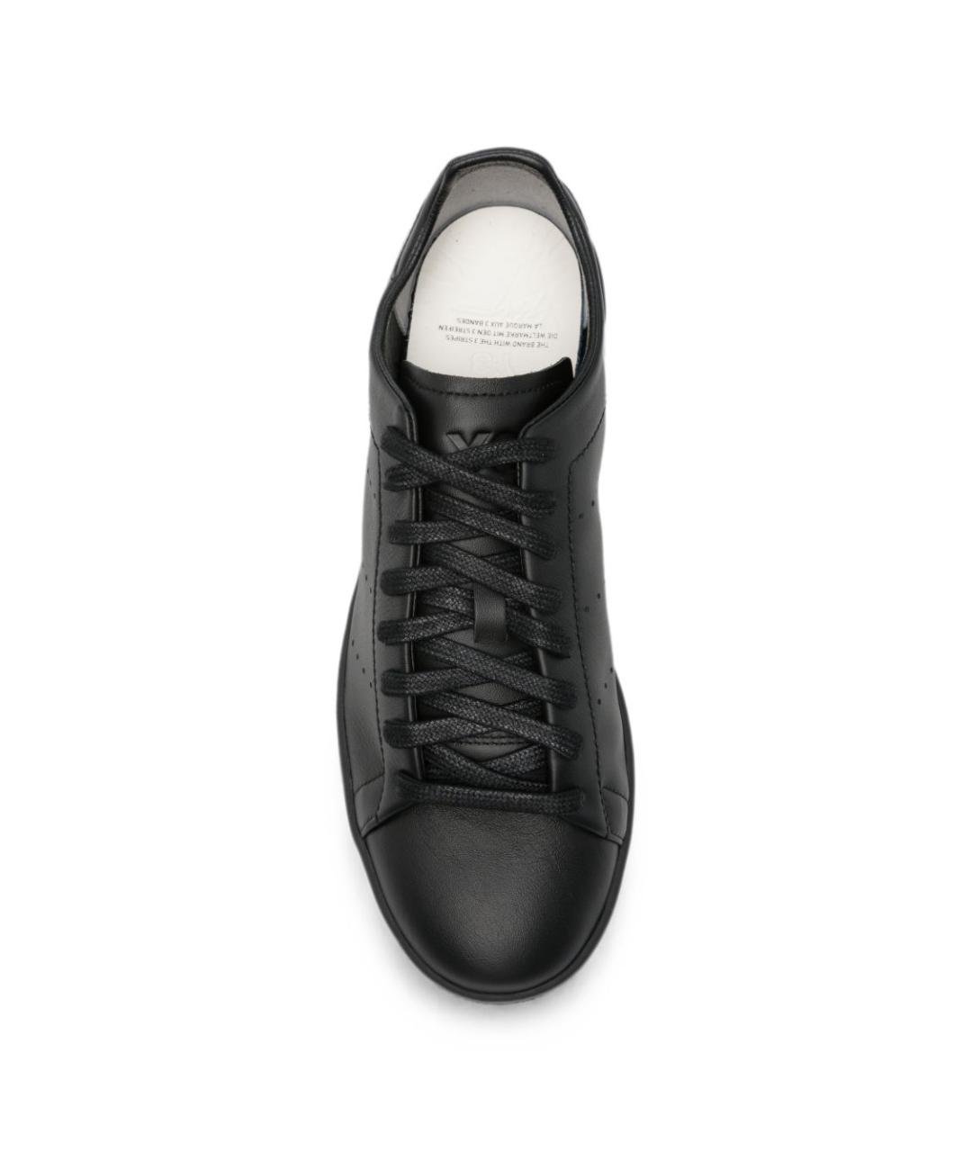 Y-3 Черные синтетические низкие кроссовки / кеды, фото 4