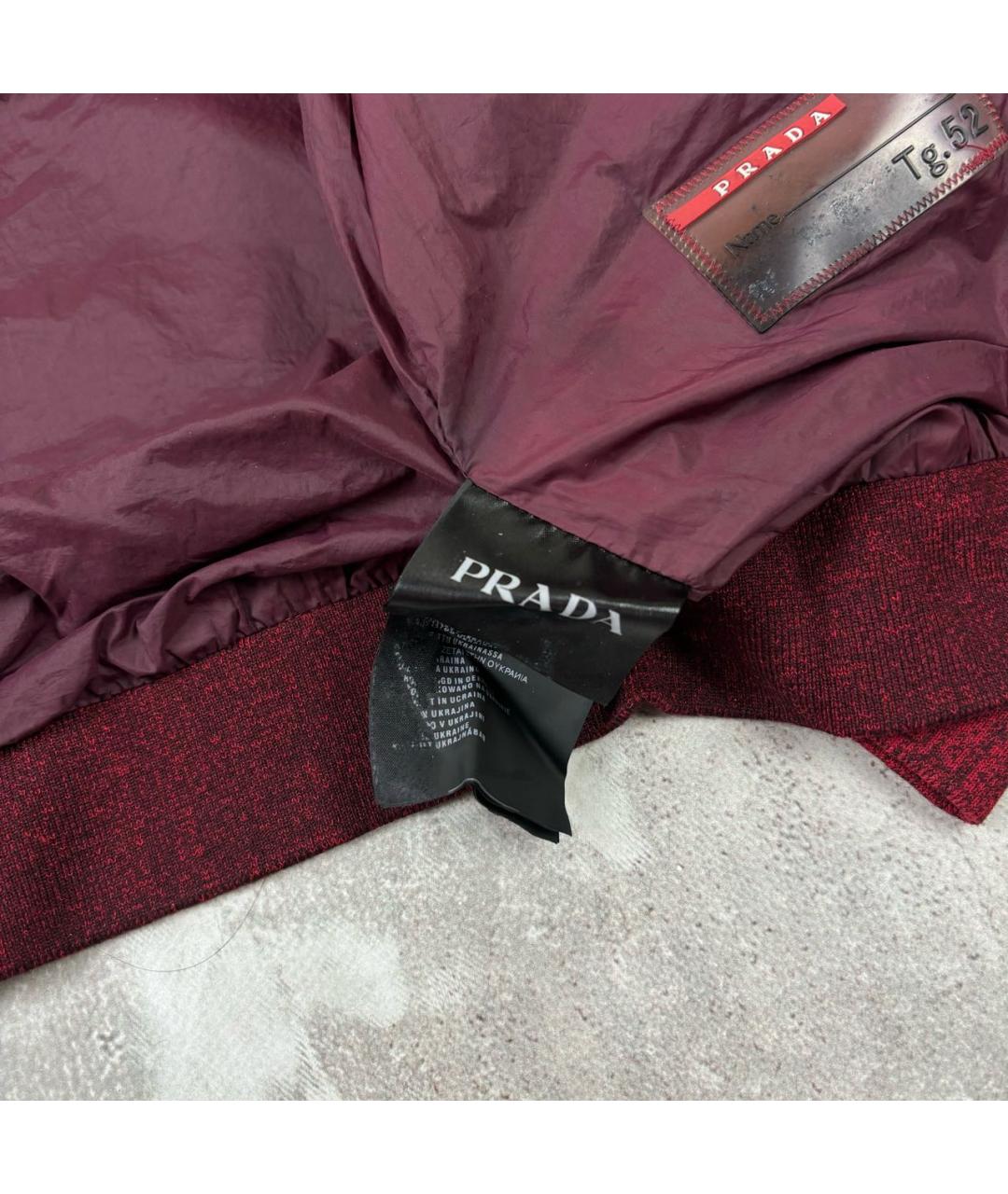 PRADA Бордовая полиамидовая куртка, фото 8