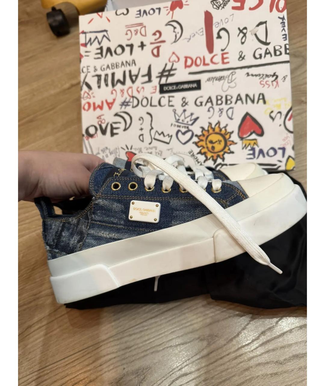 DOLCE&GABBANA Синие кеды, фото 3