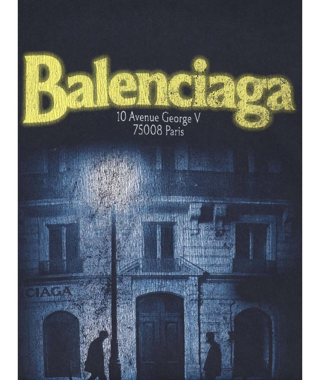 BALENCIAGA Черная хлопковая футболка, фото 3
