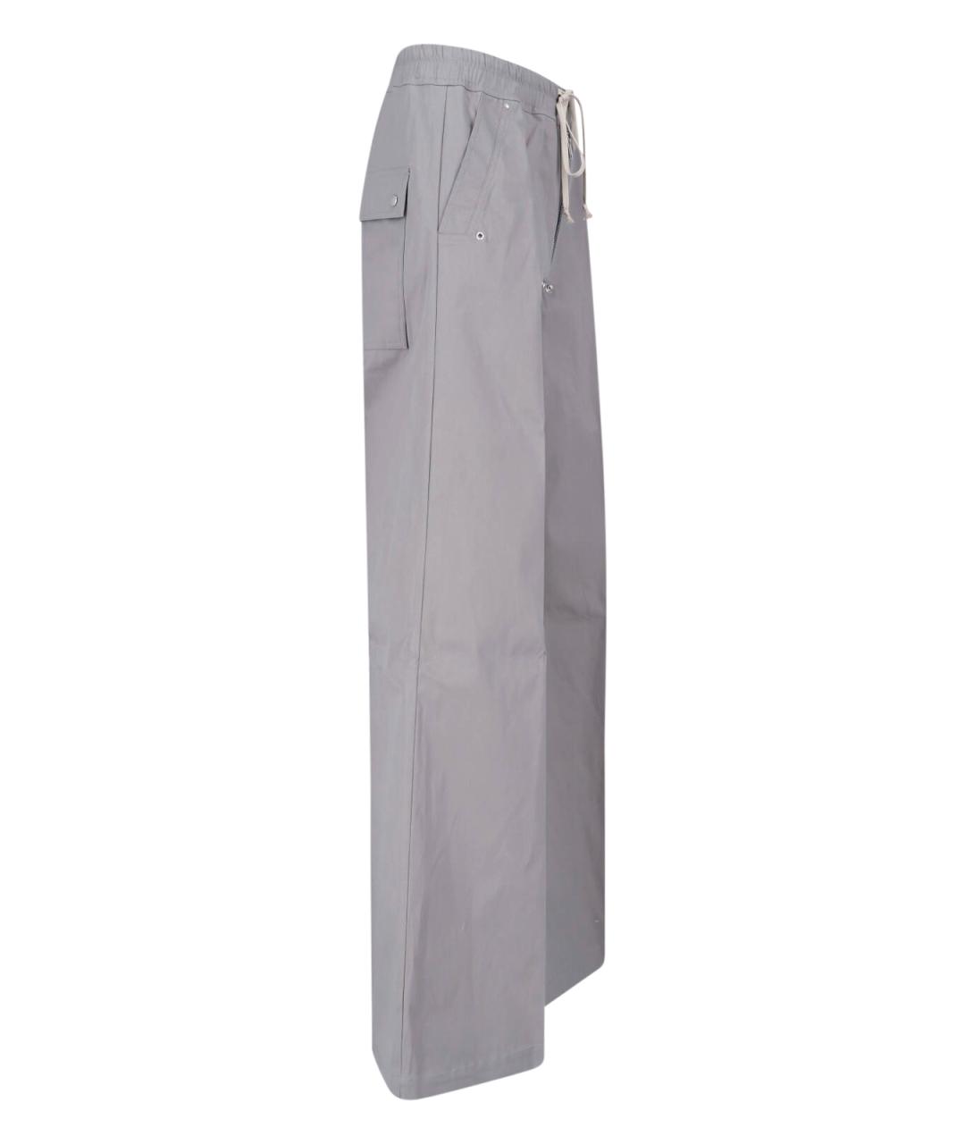 RICK OWENS Серые хлопковые повседневные брюки, фото 3