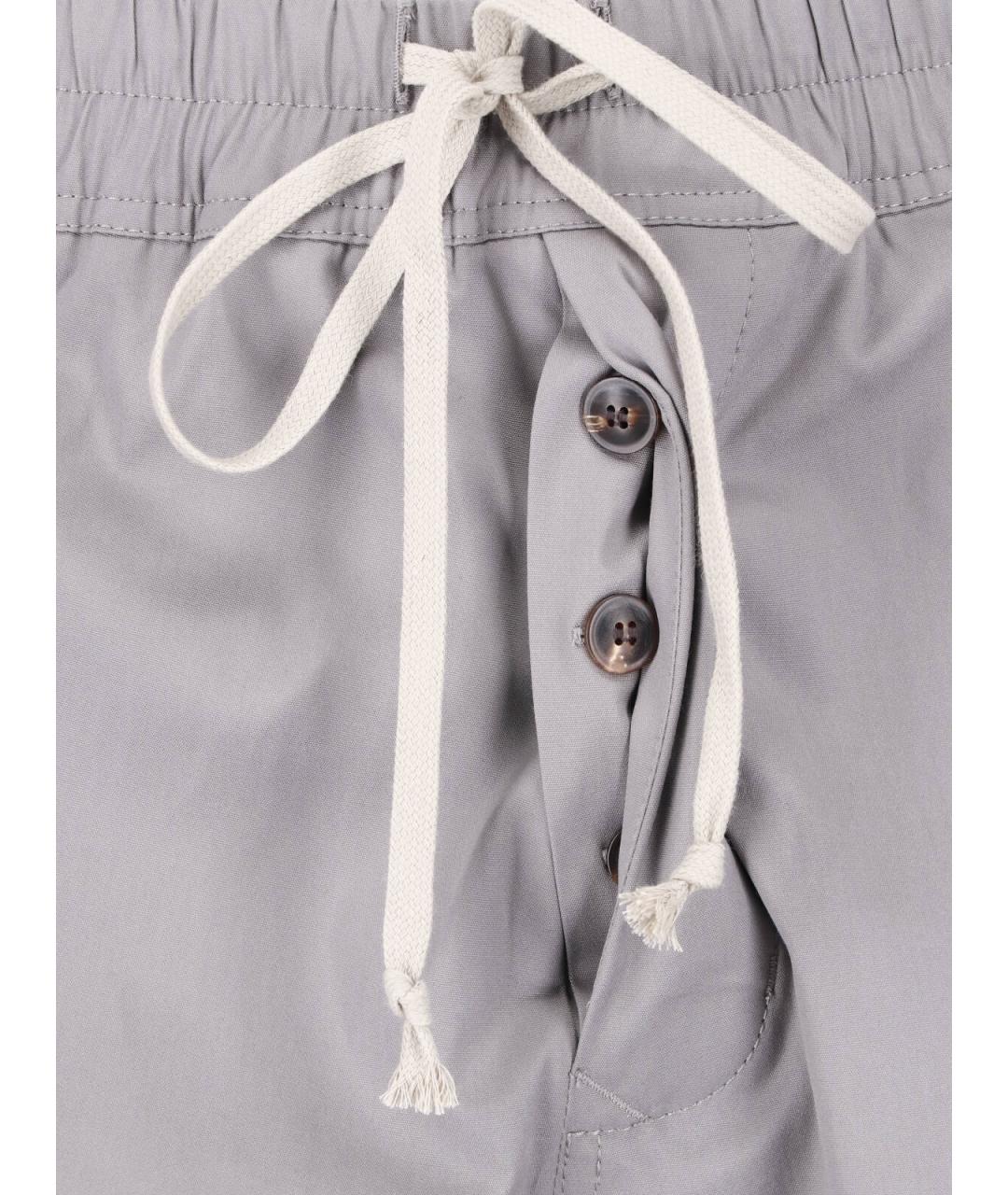 RICK OWENS Серые хлопковые повседневные брюки, фото 4