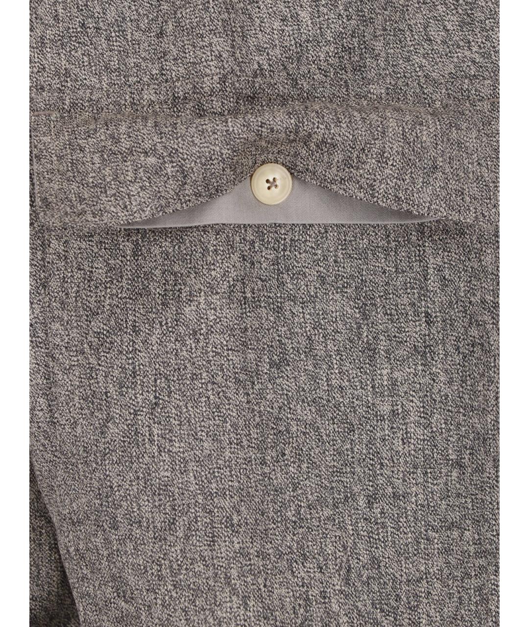 RICK OWENS Серые шерстяные повседневные брюки, фото 5