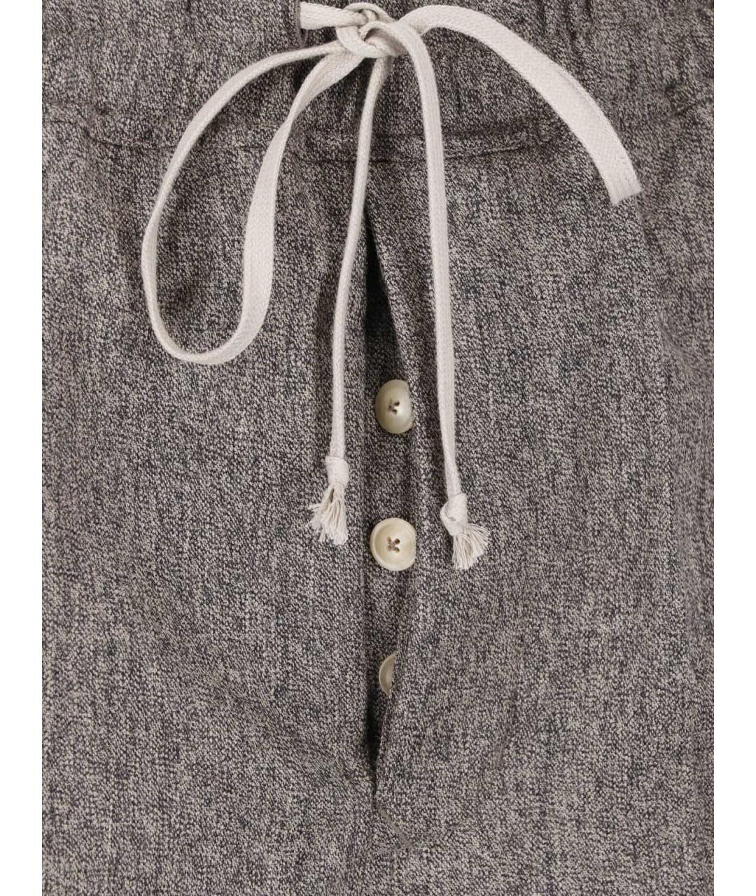 RICK OWENS Серые шерстяные повседневные брюки, фото 4
