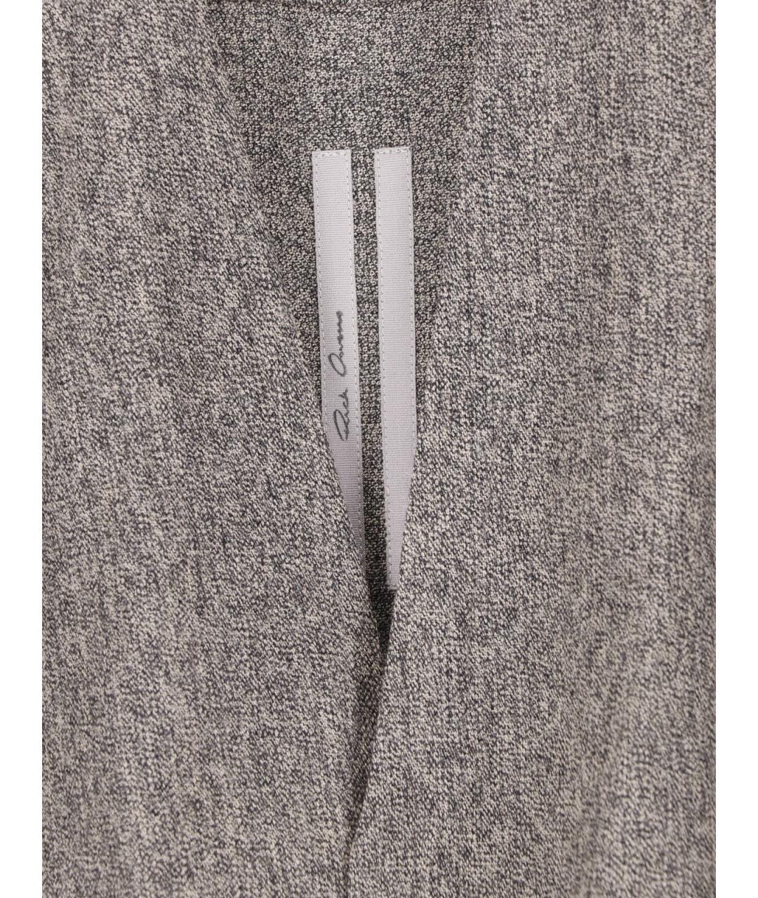 RICK OWENS Серая шерстяная кэжуал рубашка, фото 3