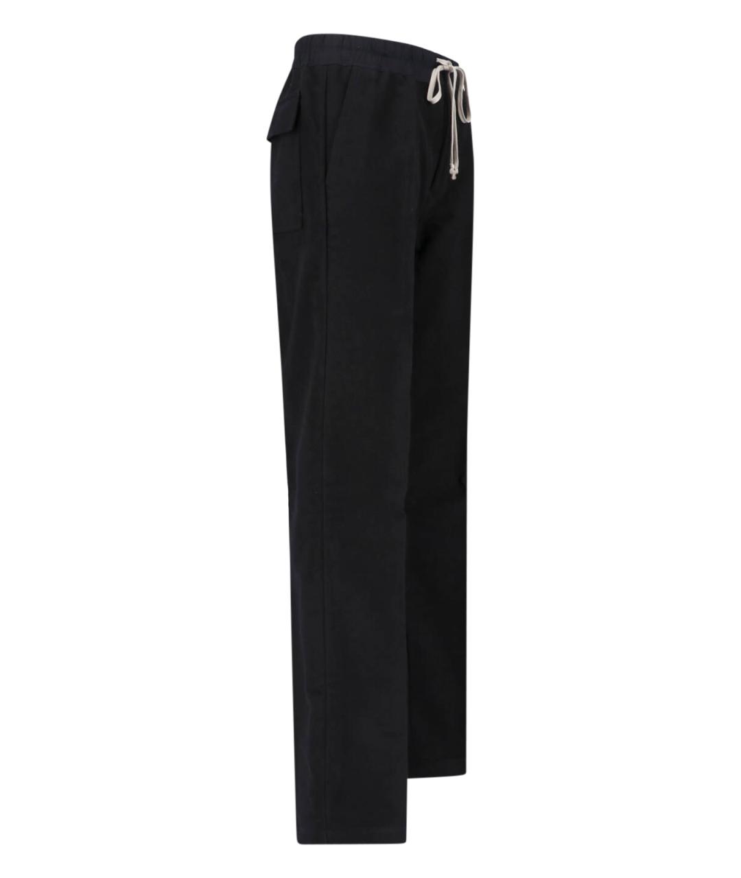 RICK OWENS Черные хлопковые повседневные брюки, фото 3