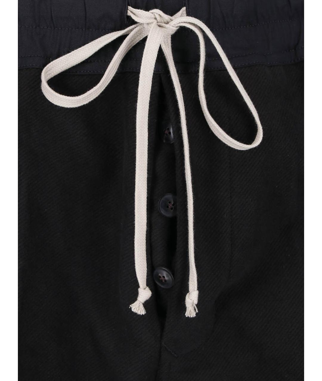 RICK OWENS Черные хлопковые повседневные брюки, фото 4