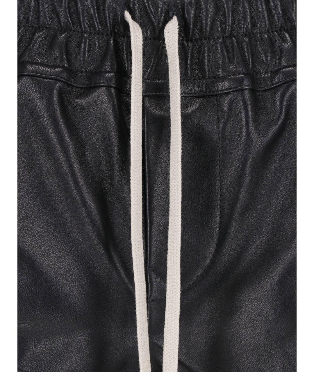 RICK OWENS Черные кожаные шорты, фото 5
