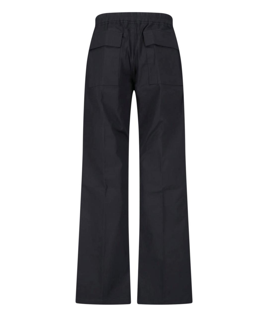 RICK OWENS Черные хлопковые повседневные брюки, фото 2