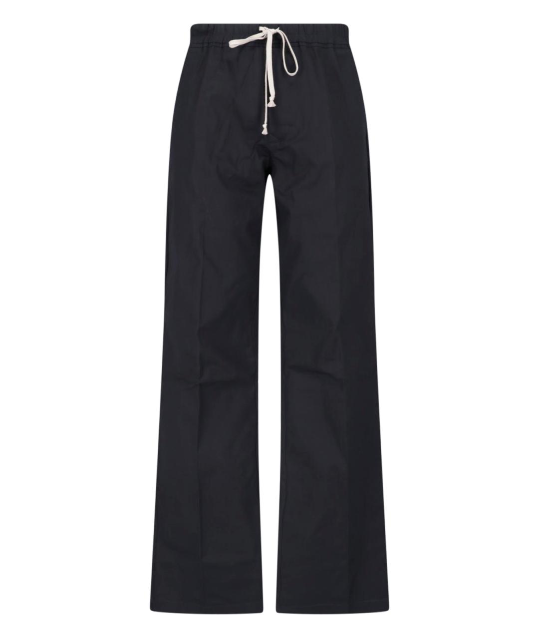RICK OWENS Черные хлопковые повседневные брюки, фото 1