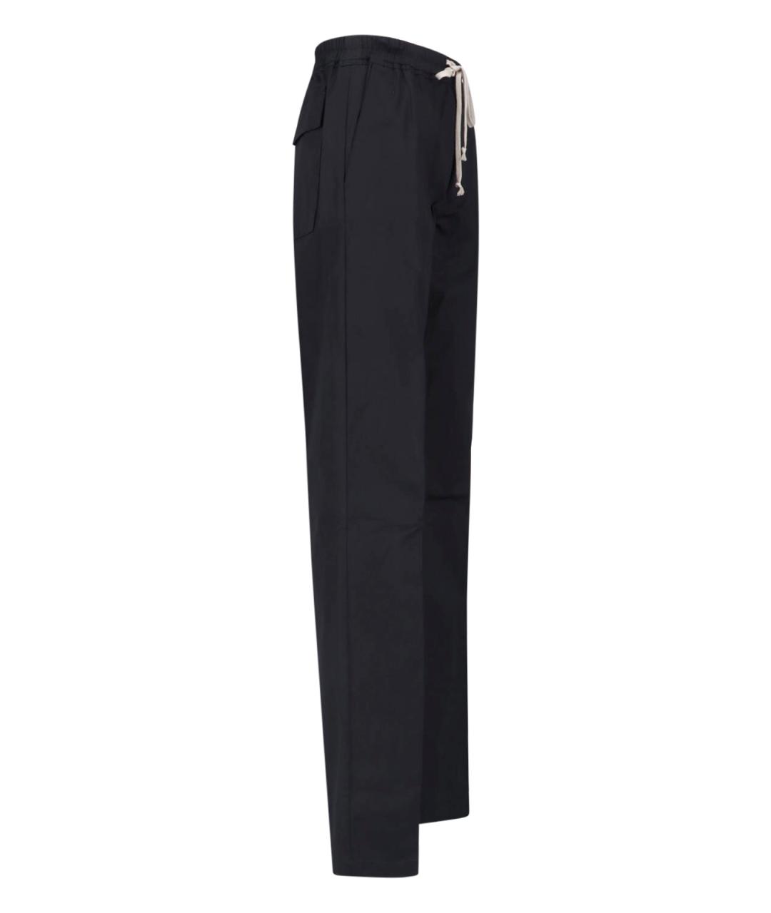 RICK OWENS Черные хлопковые повседневные брюки, фото 3