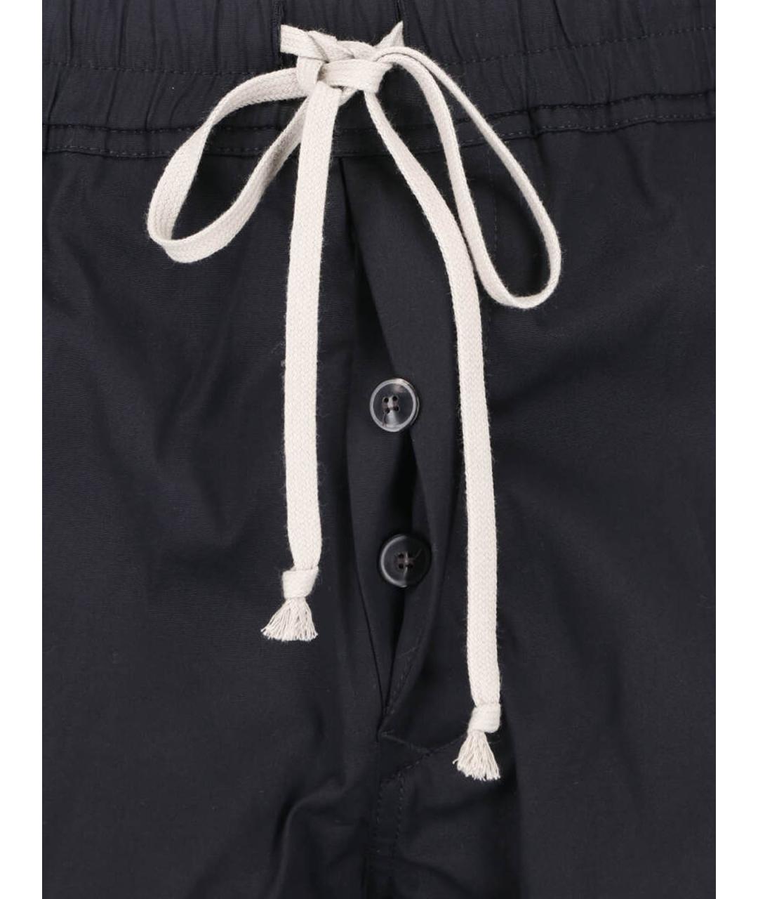 RICK OWENS Черные хлопковые повседневные брюки, фото 4