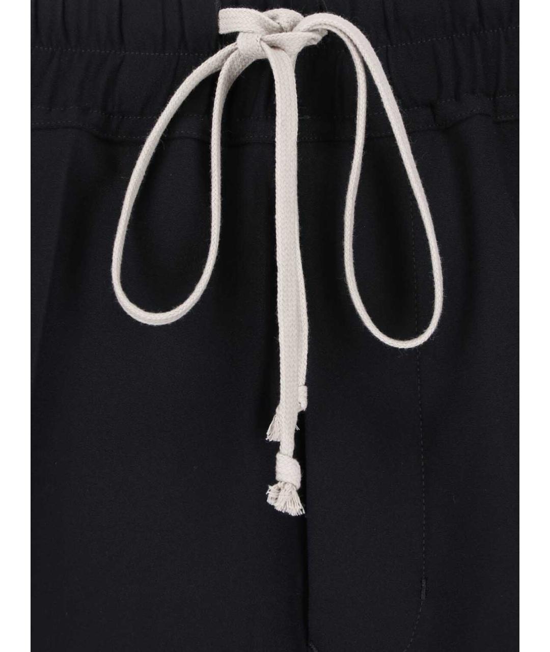 RICK OWENS Черные вискозные прямые брюки, фото 4