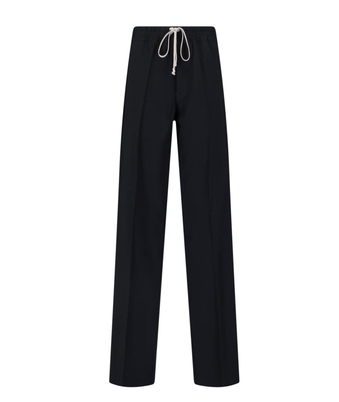 RICK OWENS Черные вискозные прямые брюки, фото 1