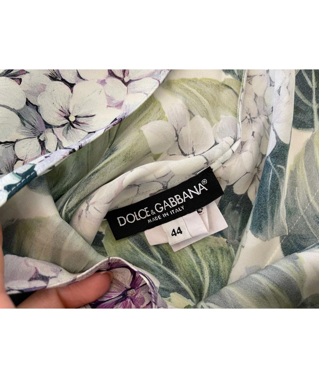 DOLCE&GABBANA Зеленая хлопковая юбка мини, фото 4