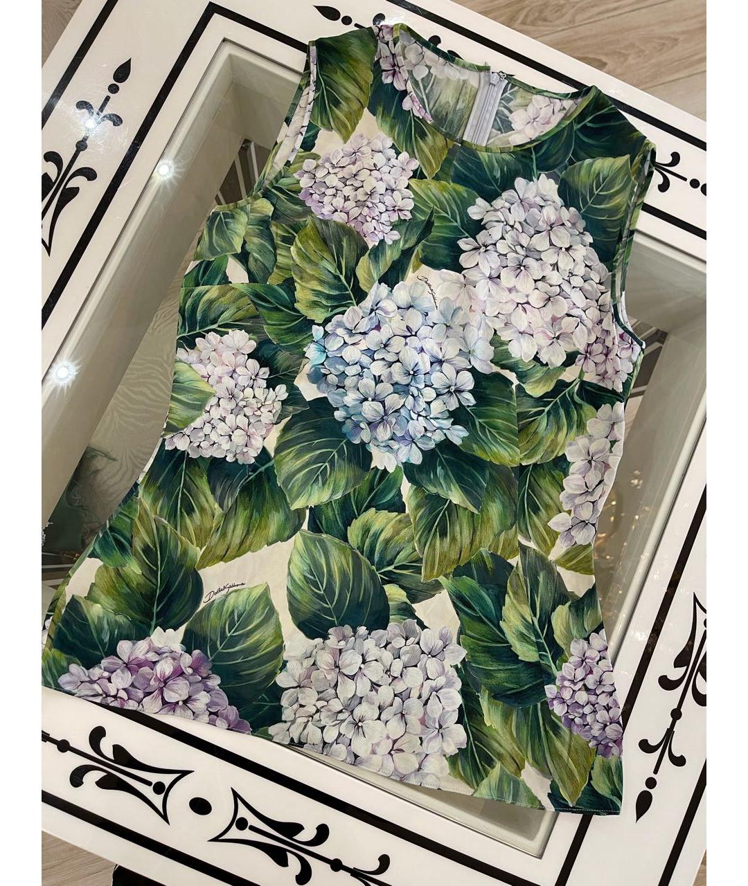 DOLCE&GABBANA Зеленая хлопковая юбка мини, фото 3