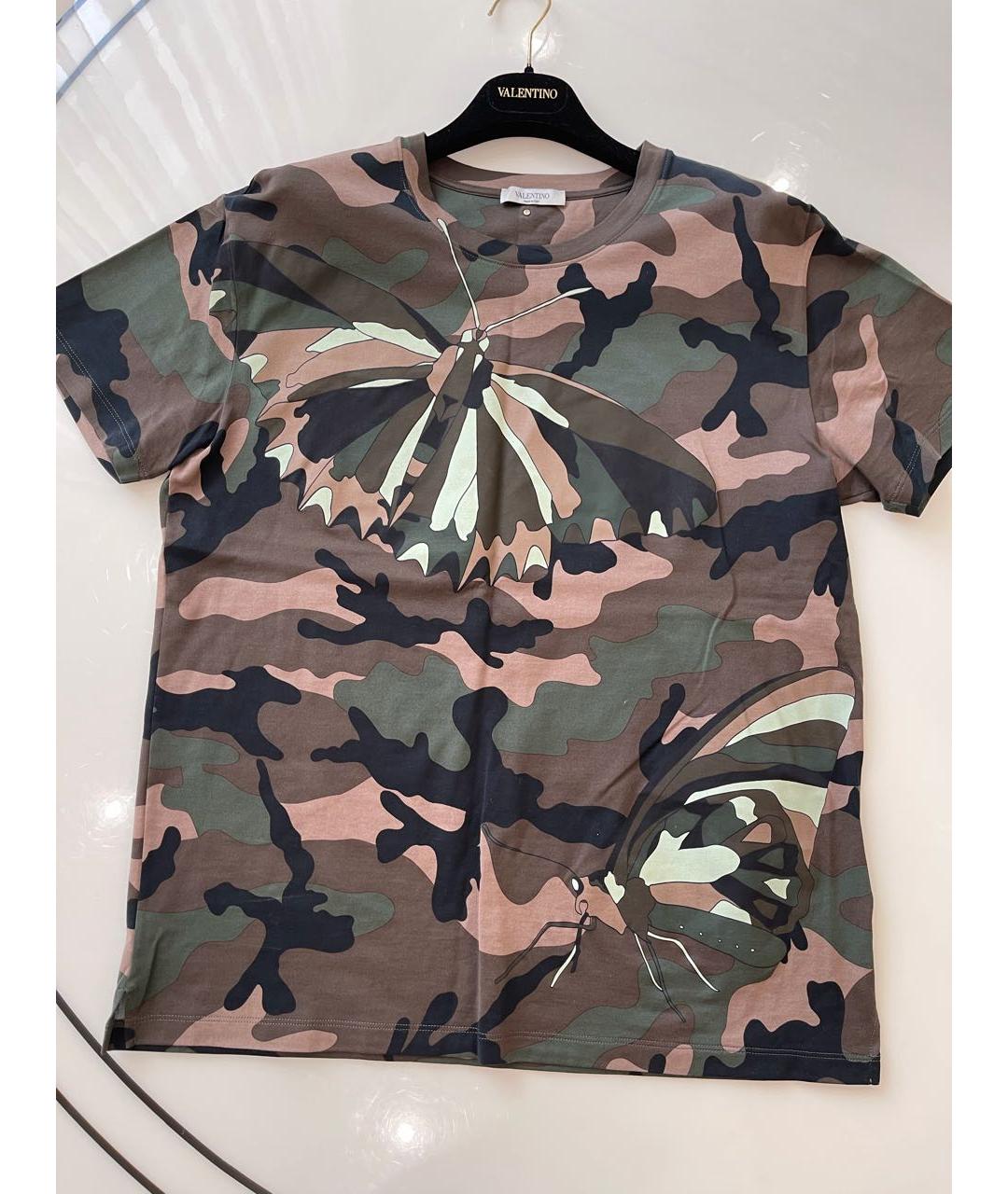 VALENTINO Хаки хлопковая футболка, фото 5