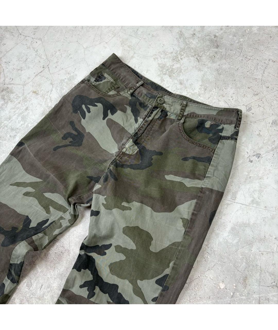 MM6 MAISON MARGIELA Зеленые хлопковые брюки широкие, фото 2