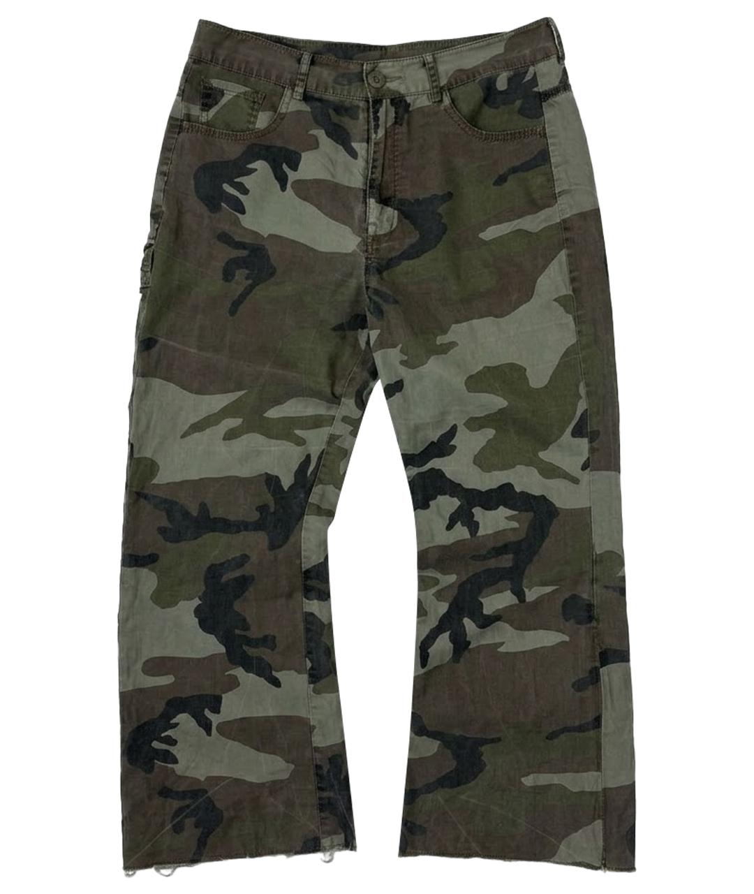 MM6 MAISON MARGIELA Зеленые хлопковые брюки широкие, фото 1