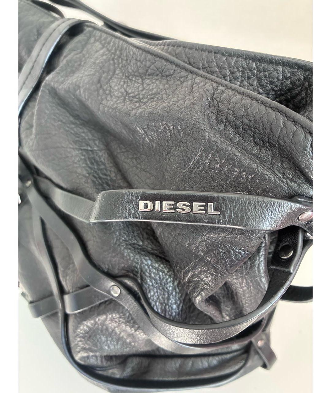 DIESEL Черная кожаная сумка тоут, фото 7