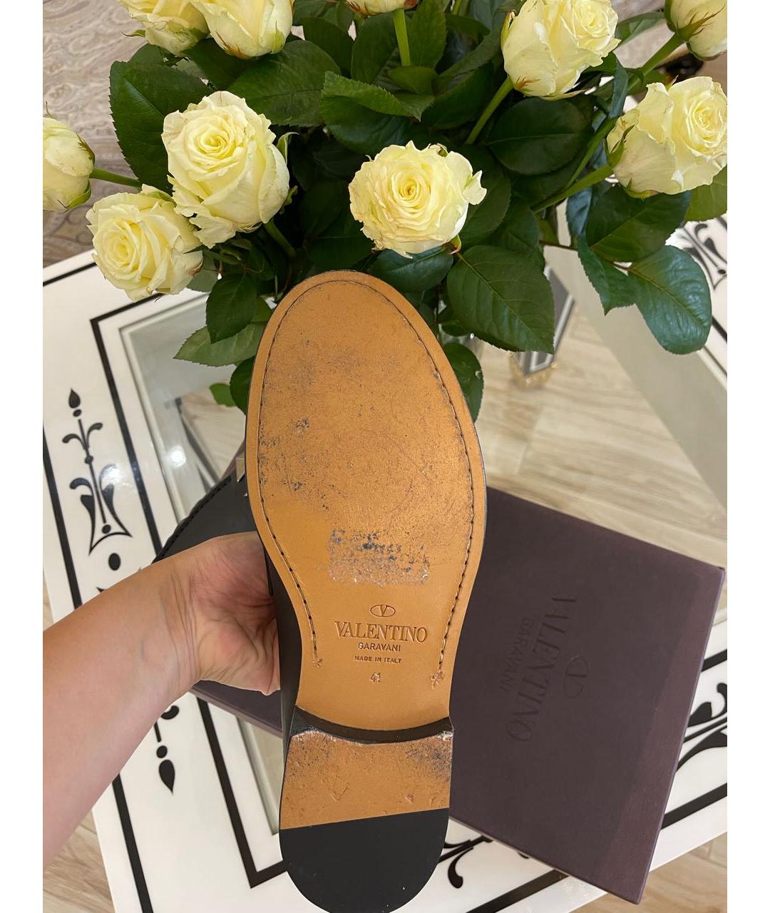 VALENTINO Черные кожаные лоферы, фото 3
