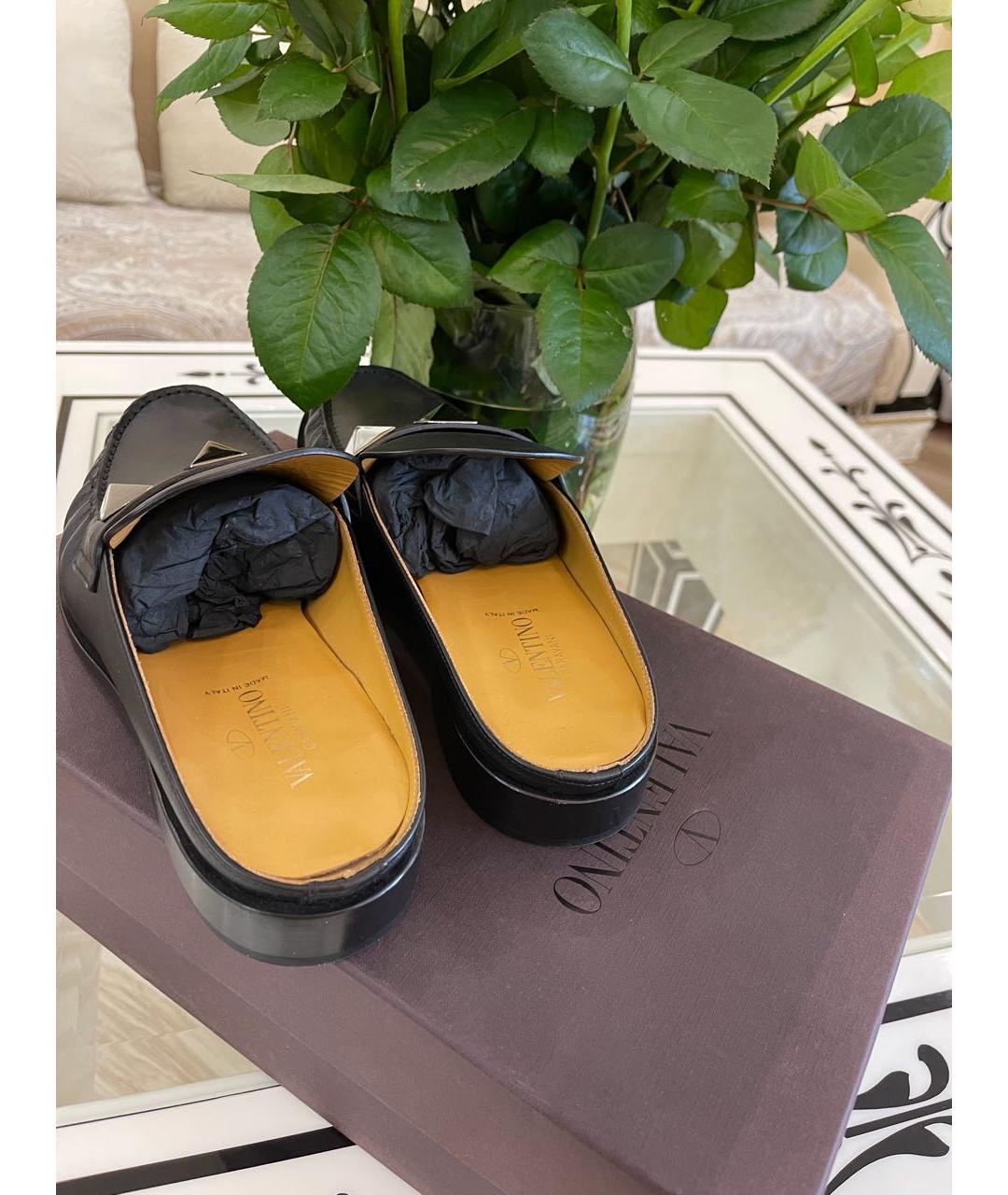VALENTINO Черные кожаные лоферы, фото 4