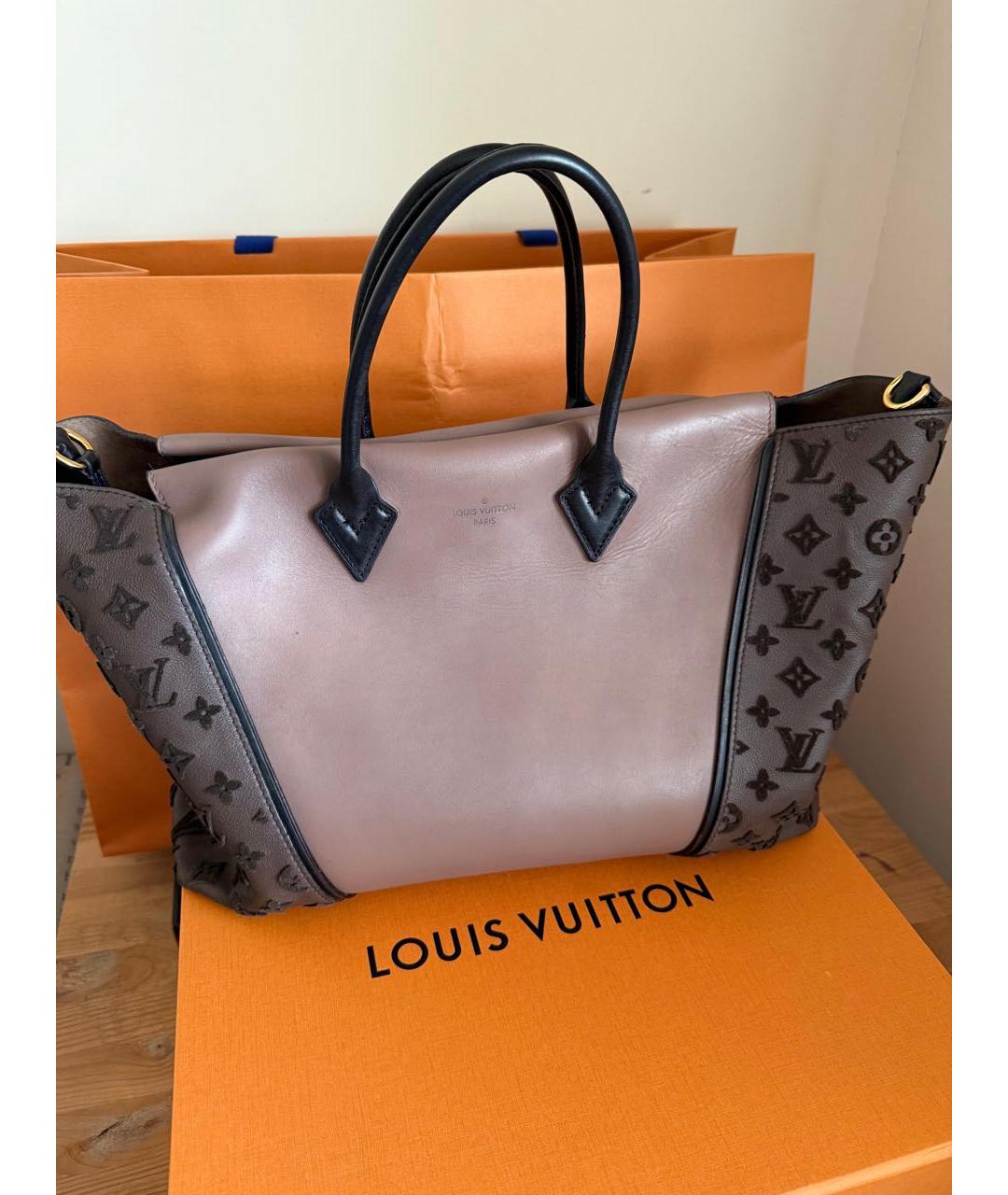 LOUIS VUITTON Коричневая кожаная сумка с короткими ручками, фото 5