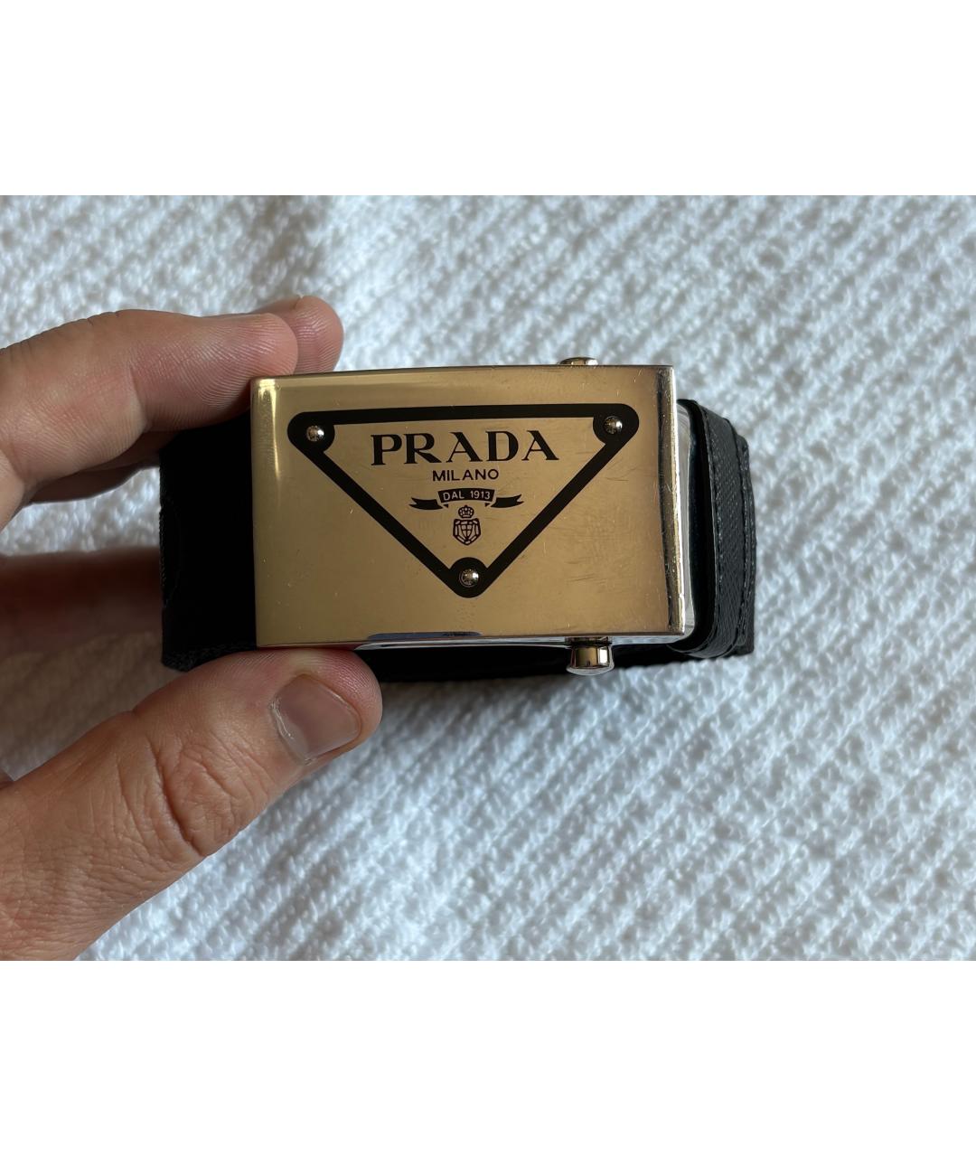PRADA Черный полиуретановый ремень, фото 7