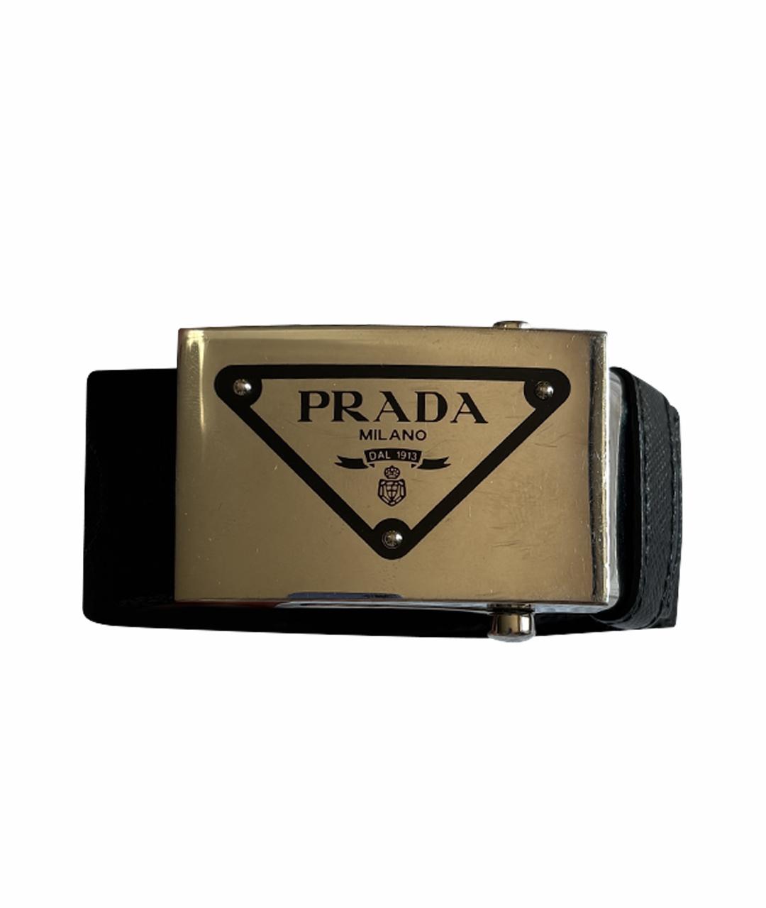PRADA Черный полиуретановый ремень, фото 1