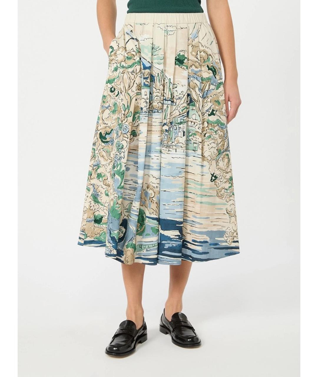WEEKEND MAX MARA Мульти хлопковая юбка миди, фото 3