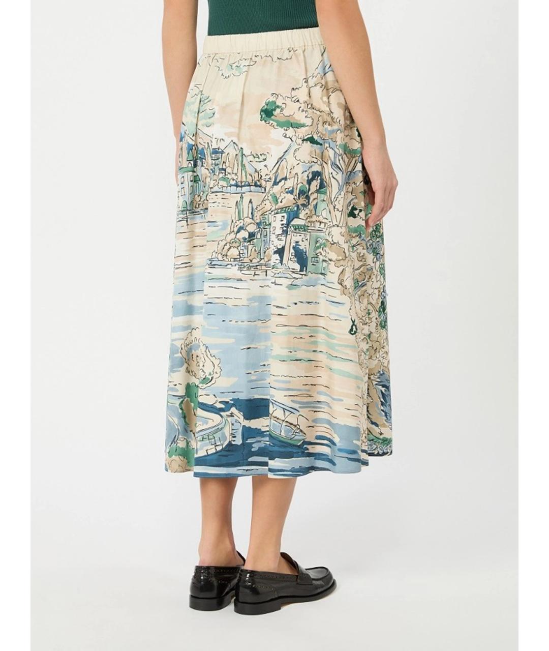 WEEKEND MAX MARA Мульти хлопковая юбка миди, фото 4