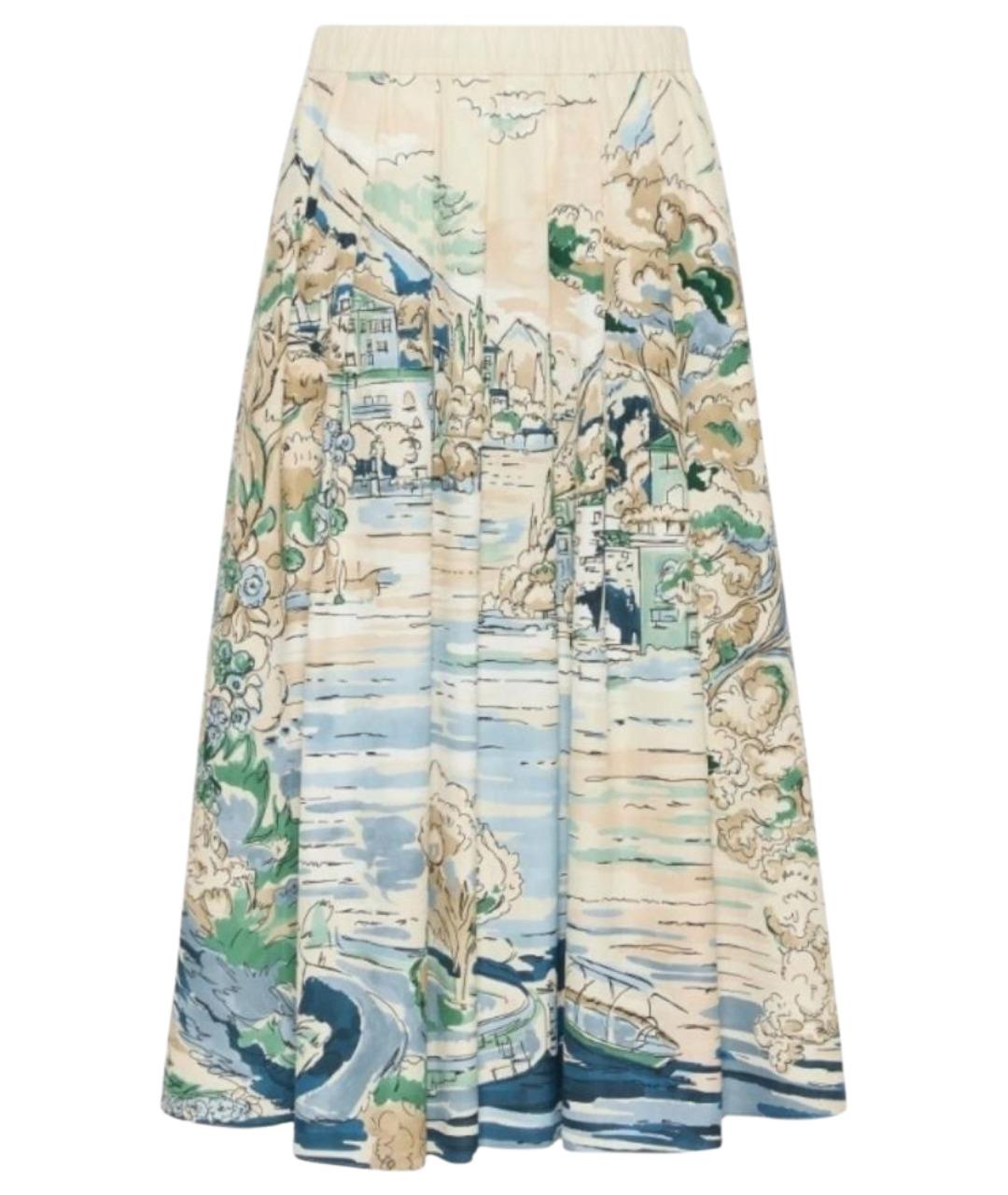 WEEKEND MAX MARA Мульти хлопковая юбка миди, фото 1