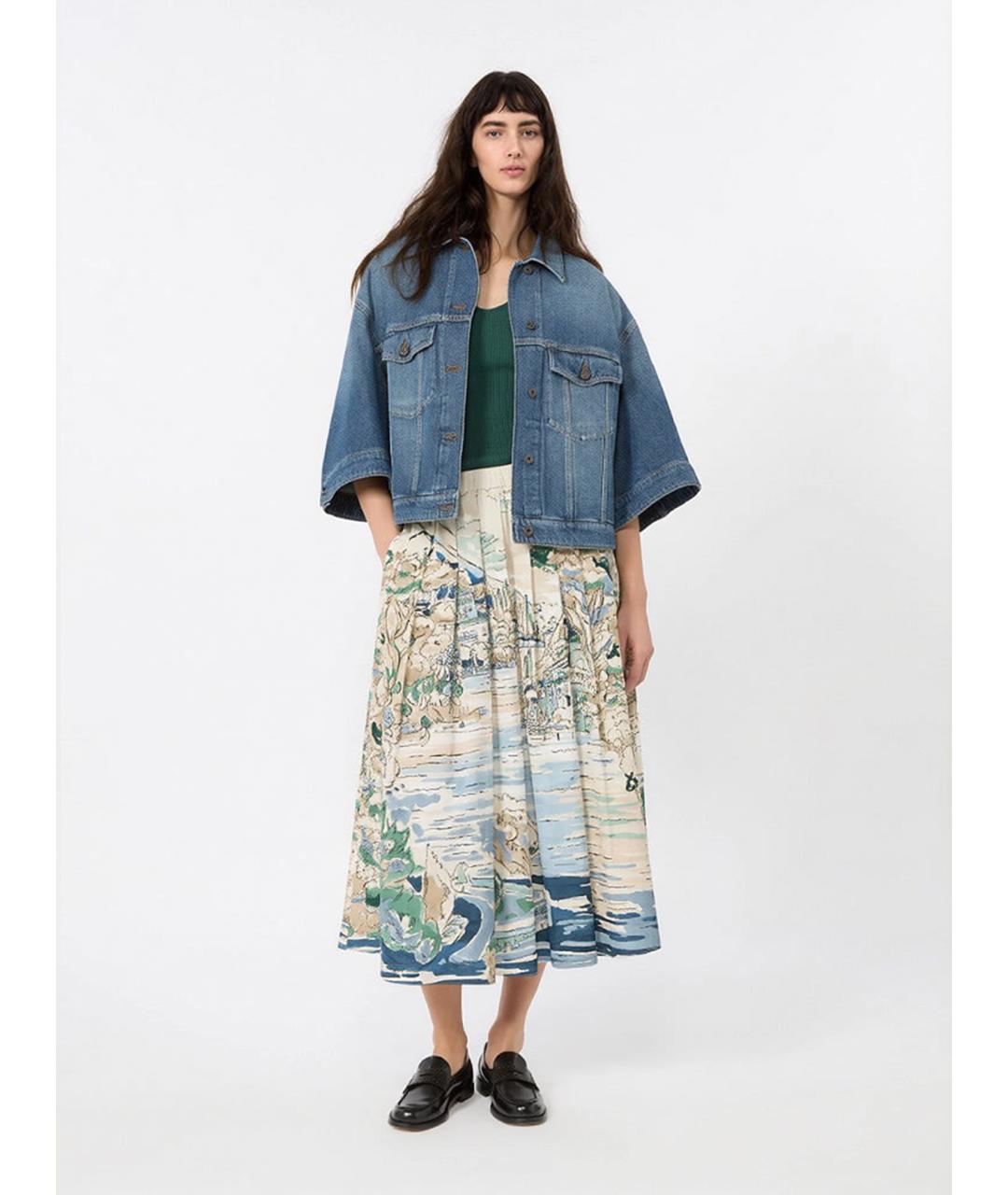 WEEKEND MAX MARA Мульти хлопковая юбка миди, фото 2