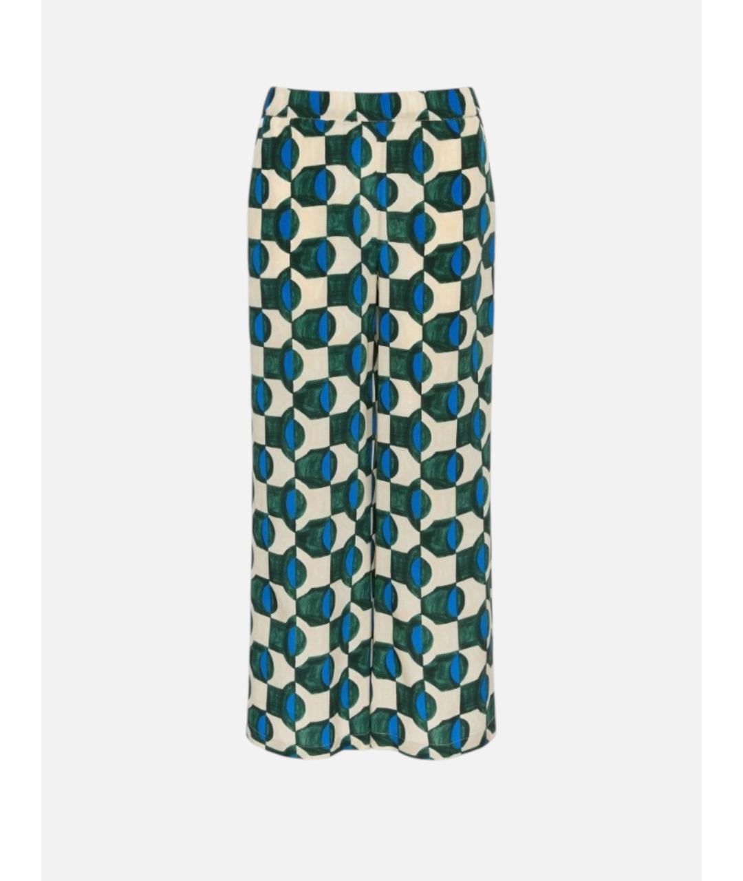 WEEKEND MAX MARA Зеленые шелковые прямые брюки, фото 1