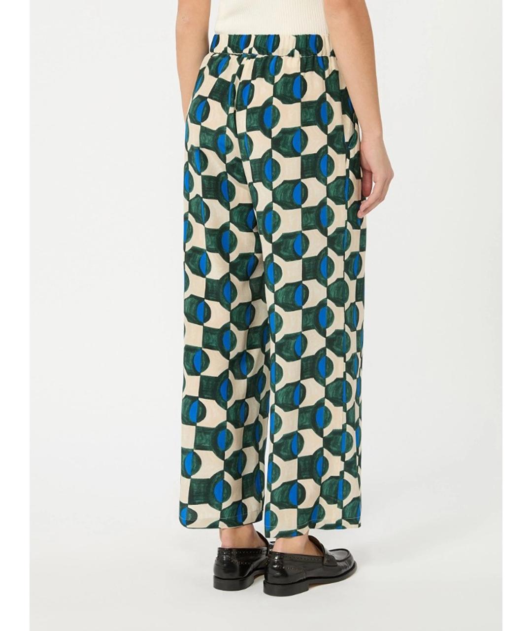 WEEKEND MAX MARA Зеленые шелковые прямые брюки, фото 4