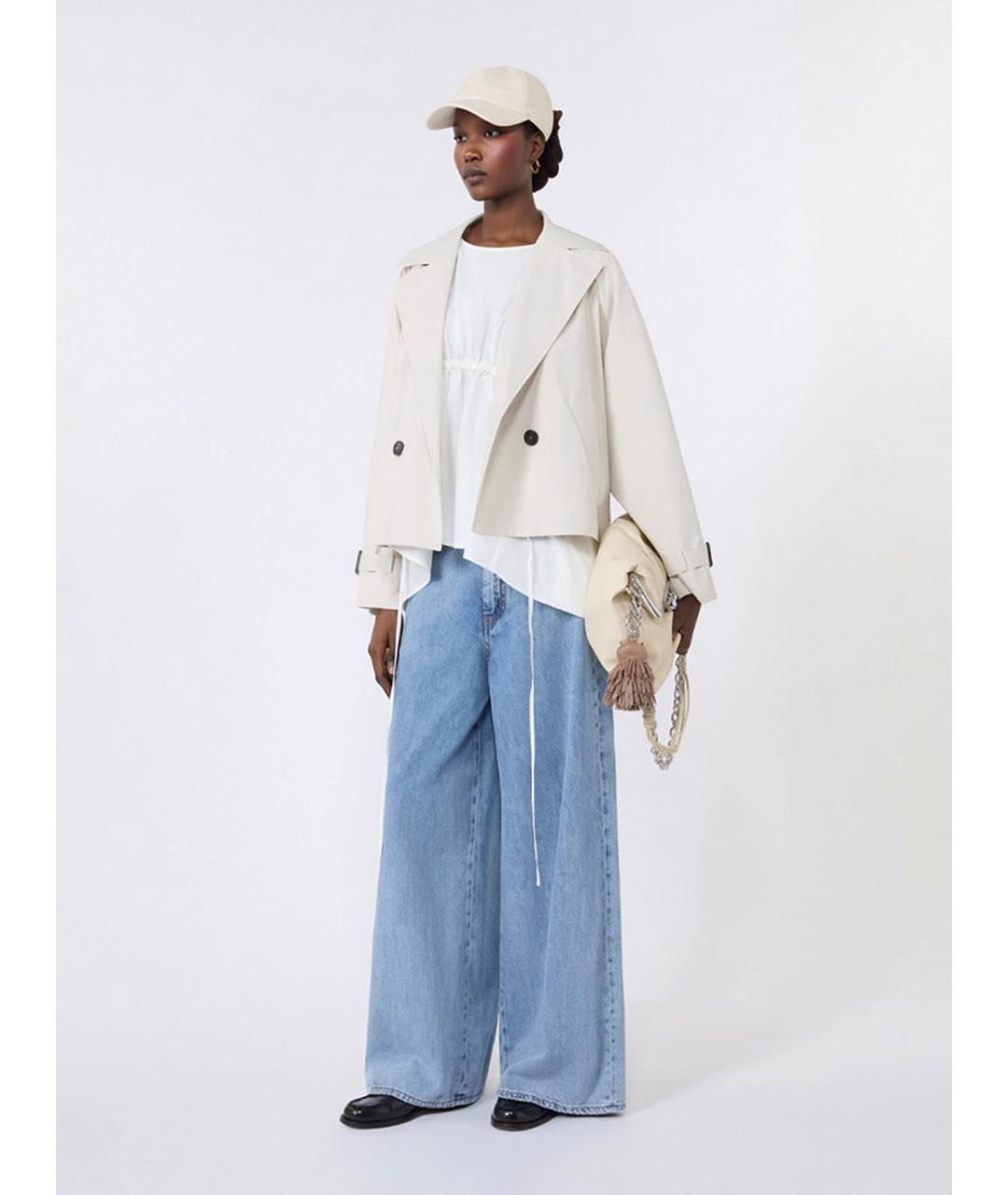 WEEKEND MAX MARA Синие хлопковые джинсы клеш, фото 2