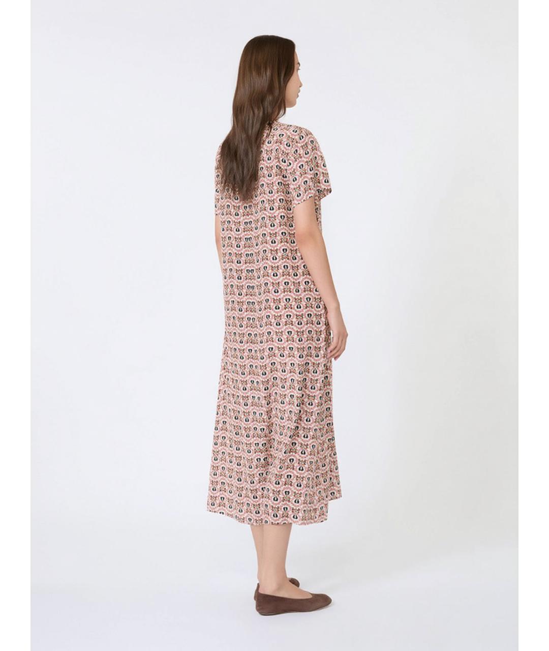 WEEKEND MAX MARA Розовое шелковое повседневное платье, фото 3