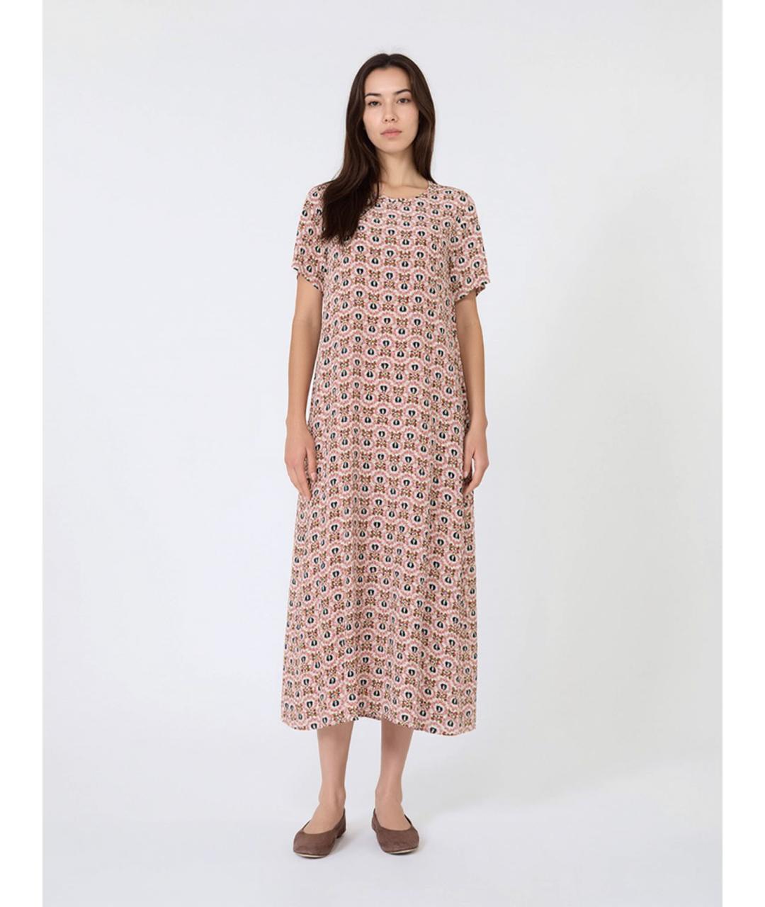 WEEKEND MAX MARA Розовое шелковое повседневное платье, фото 2