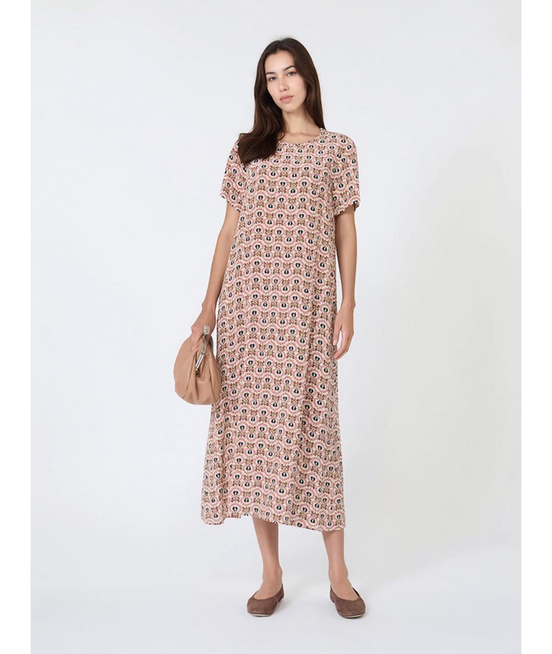 WEEKEND MAX MARA Розовое шелковое повседневное платье, фото 4