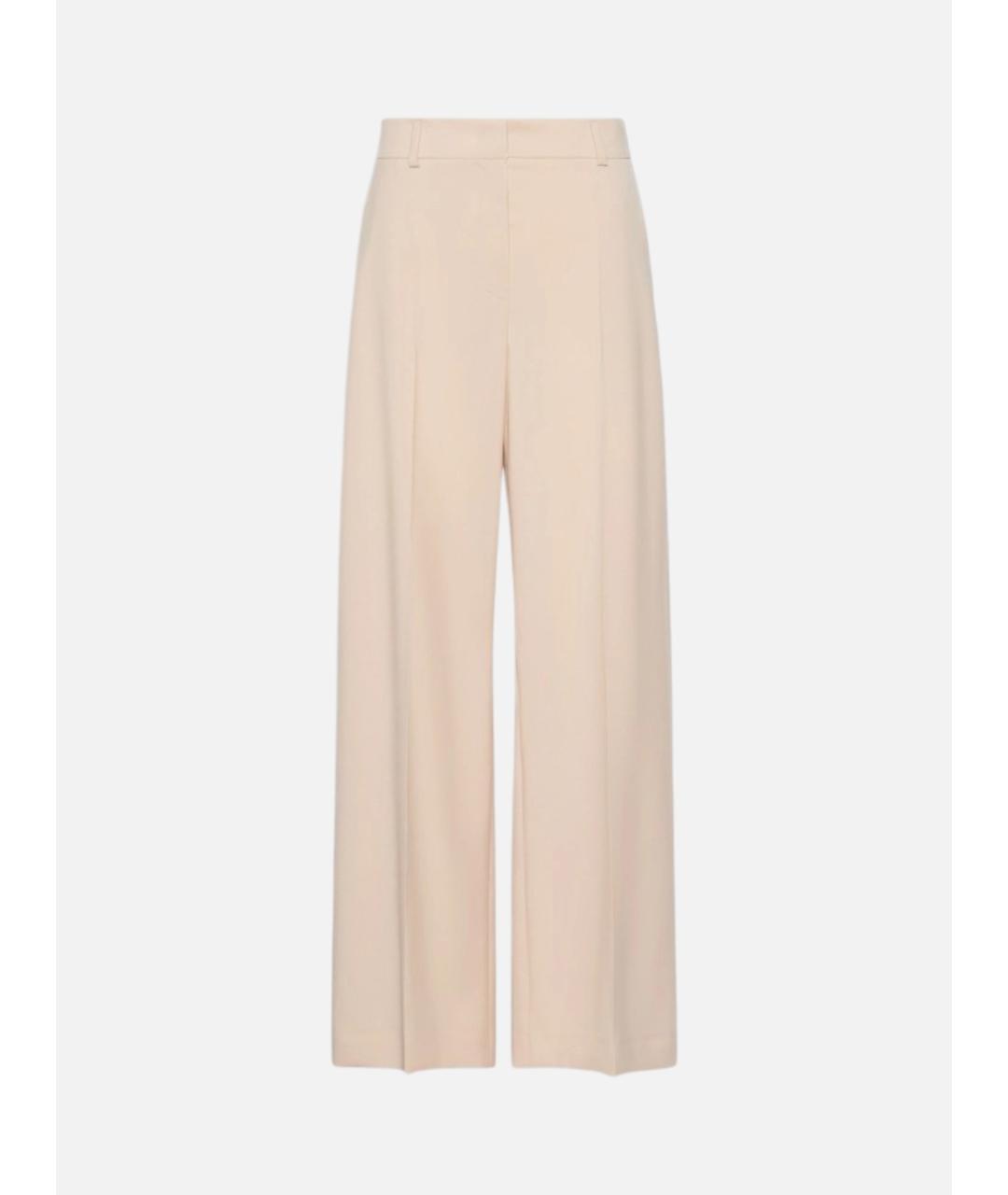 WEEKEND MAX MARA Розовые шерстяные прямые брюки, фото 1