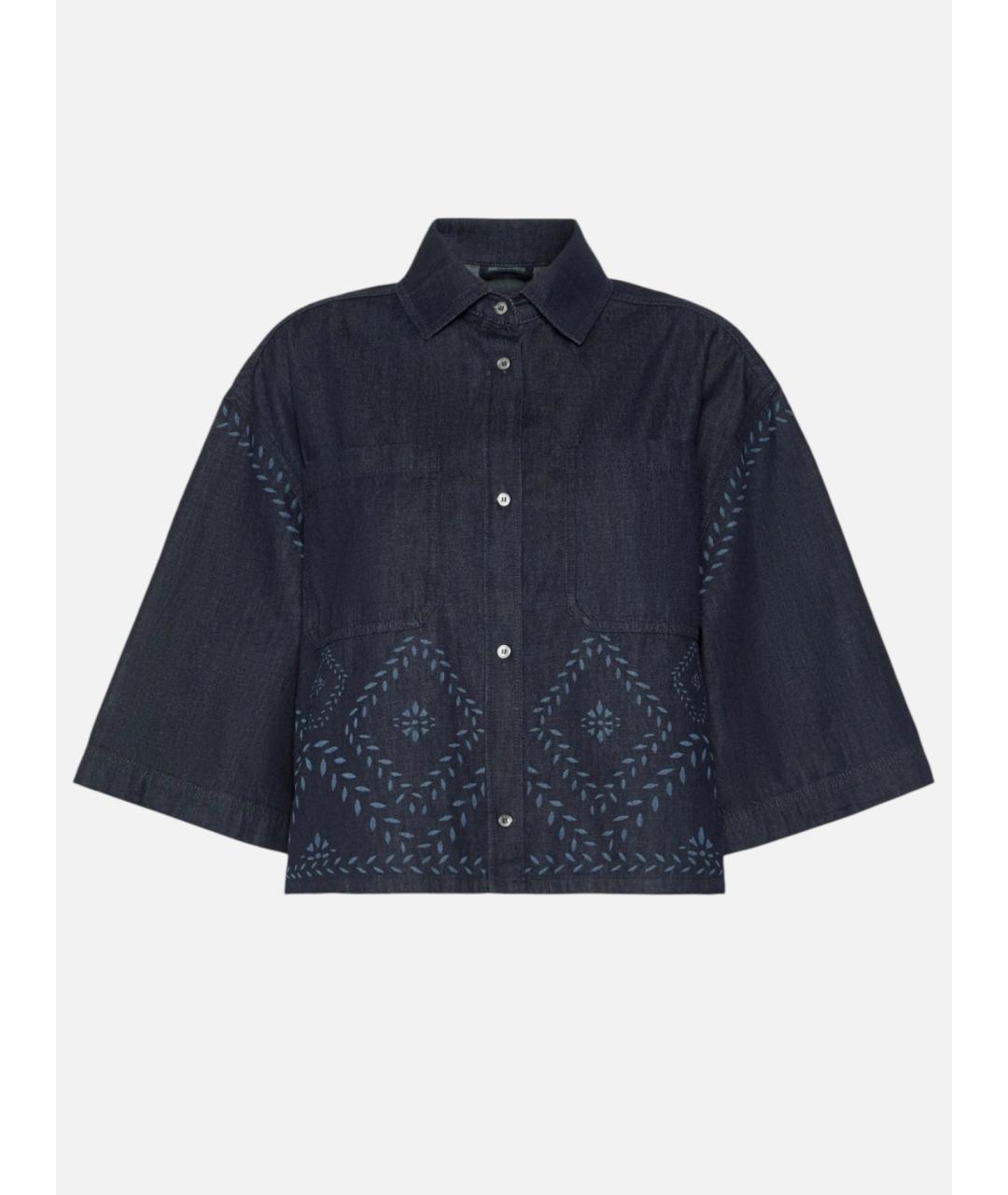 WEEKEND MAX MARA Синяя хлопковая рубашка, фото 1