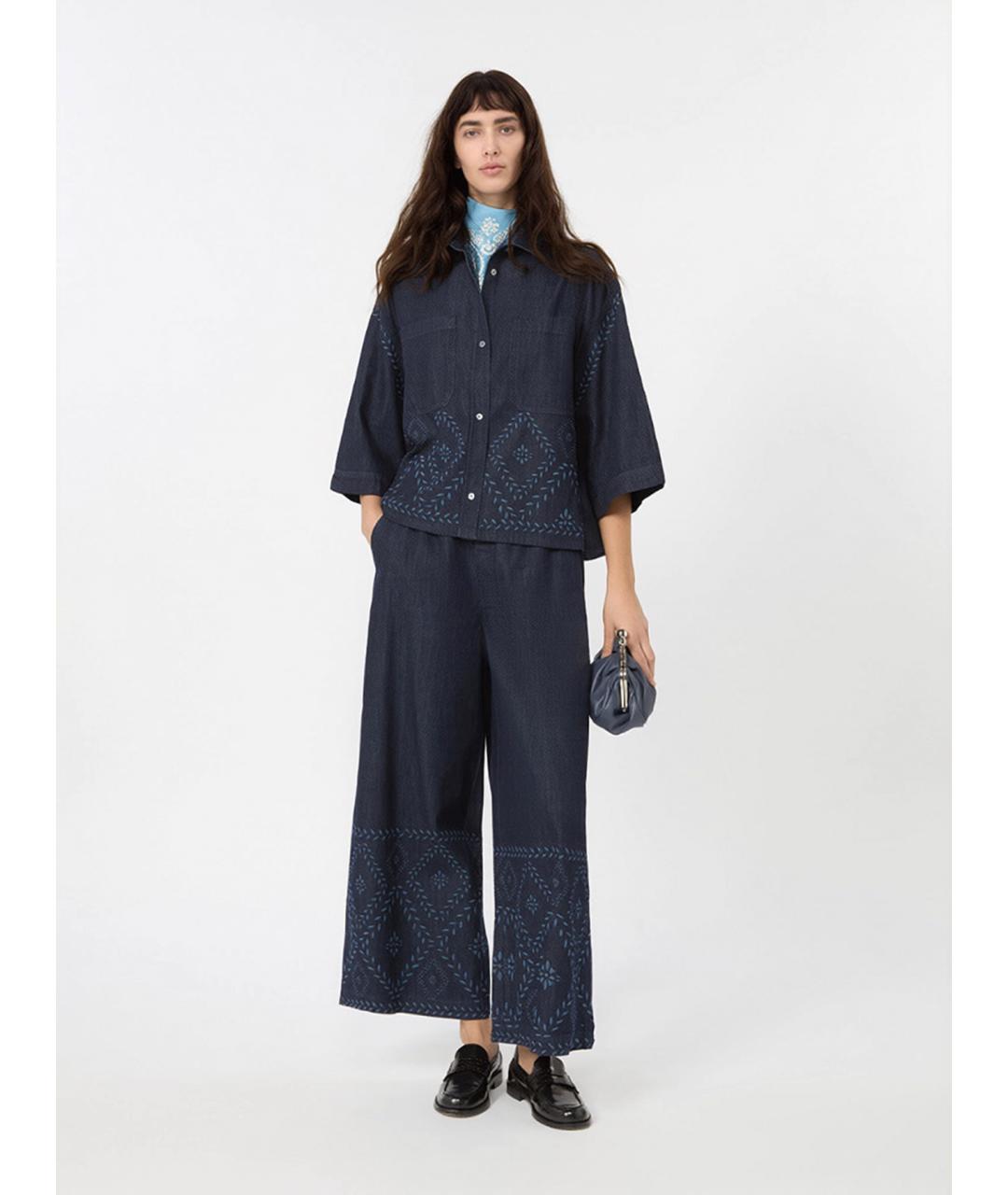 WEEKEND MAX MARA Синяя хлопковая рубашка, фото 2