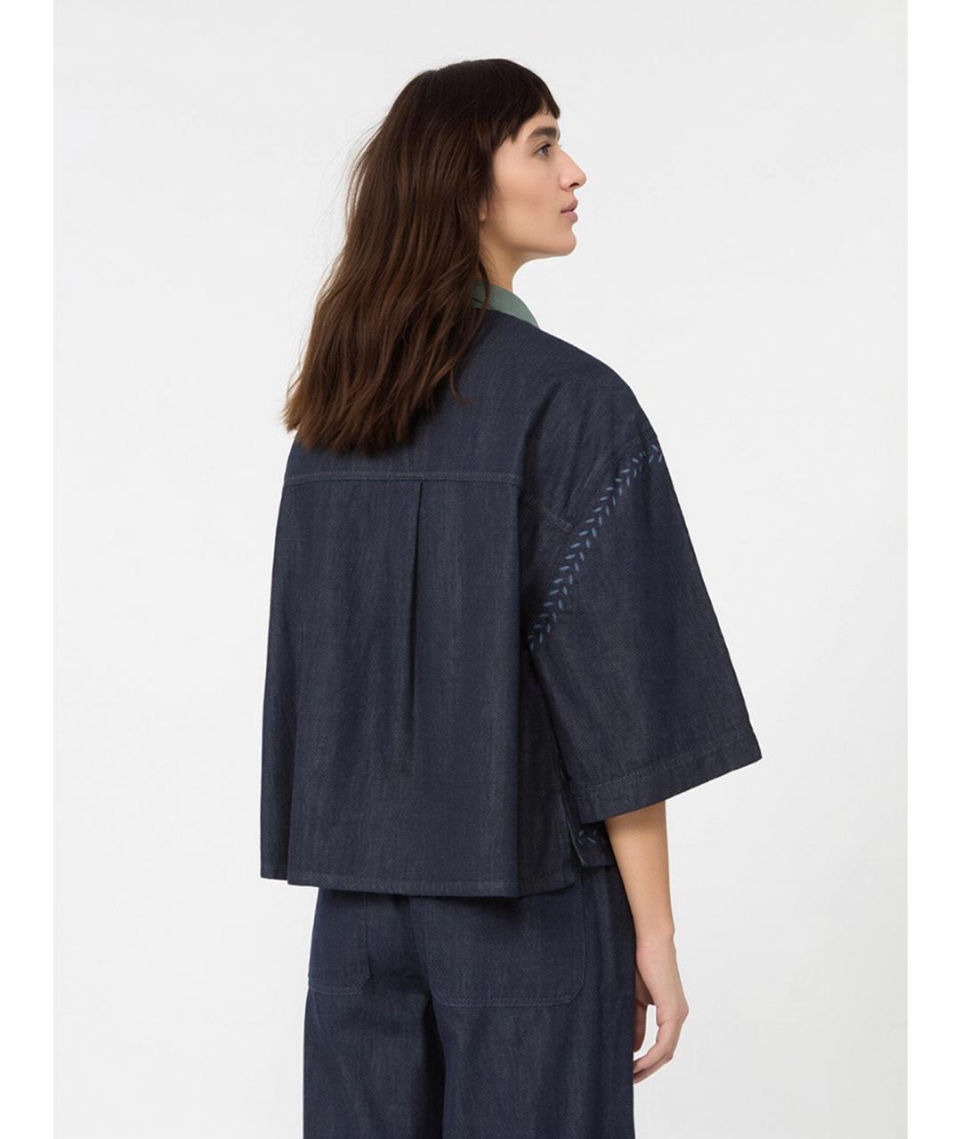 WEEKEND MAX MARA Синяя хлопковая рубашка, фото 4