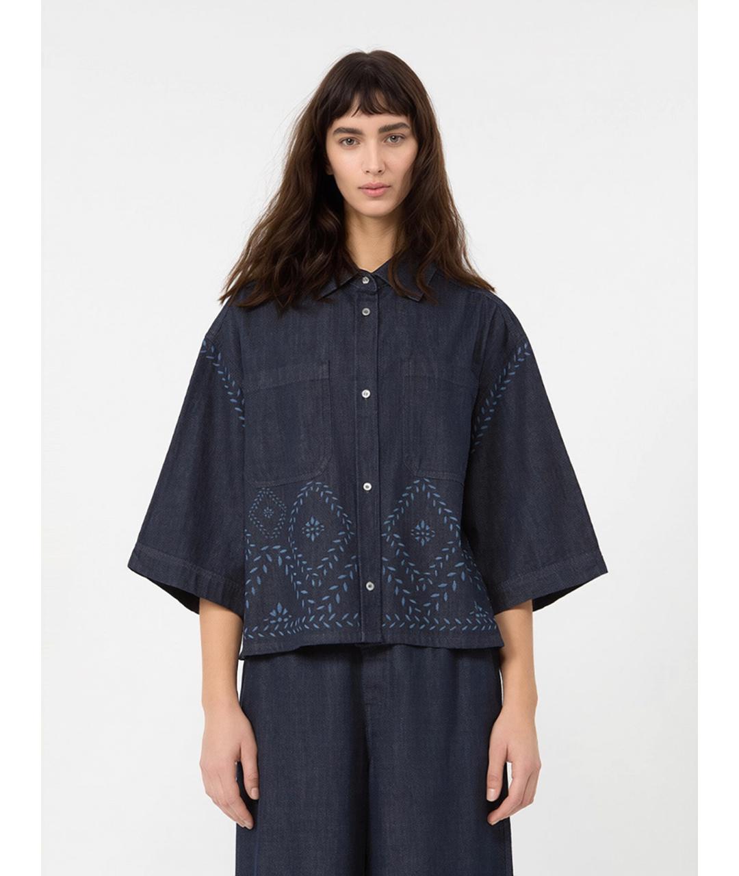 WEEKEND MAX MARA Синяя хлопковая рубашка, фото 3