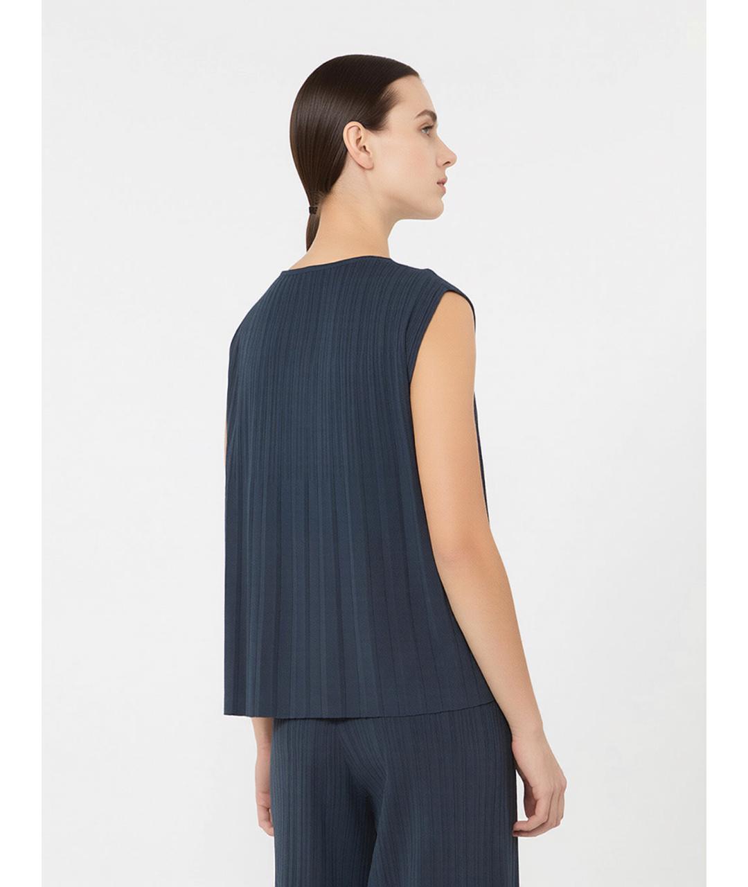 WEEKEND MAX MARA Синяя вискозная блузы, фото 4