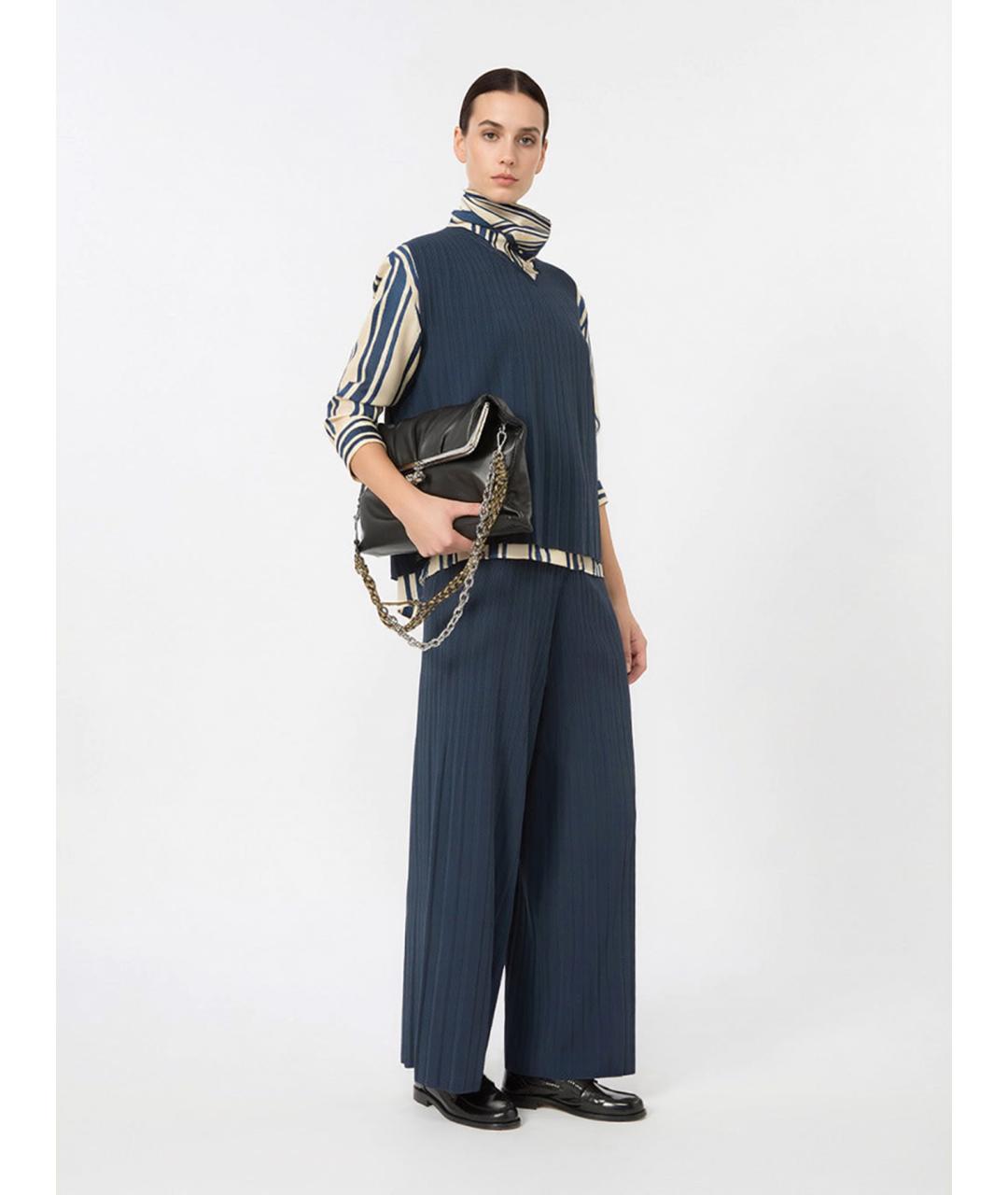 WEEKEND MAX MARA Синяя вискозная блузы, фото 2